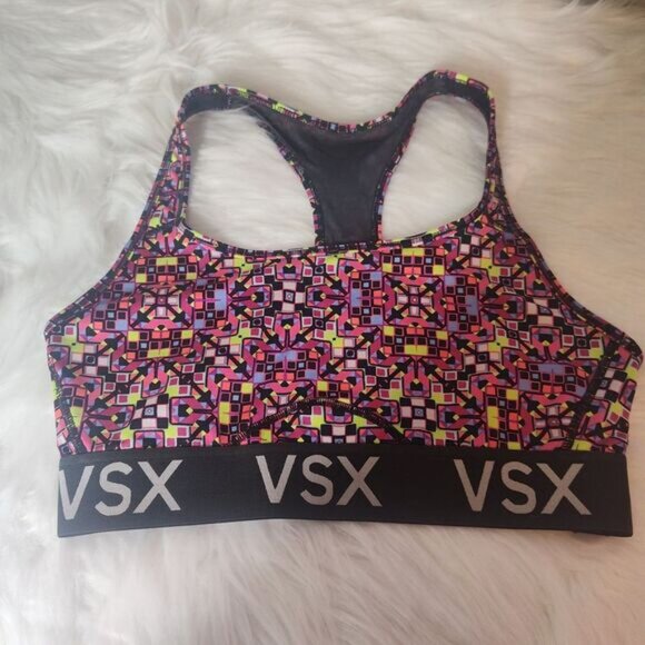 VICTORIA'S SECRET VSX THE PLAYER RACERBACK SPORT/YOGO BRA SMALL‎ MULTICOLOR - Picture 4 of 5